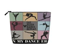 Borsa per il trucco Eat Sleep Dance Repeat In My Dance Era - Borsa da viaggio in canapa sintetica, organizer per articoli da toeletta, portamonete con cerniera