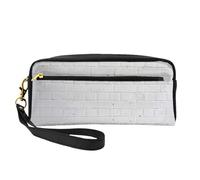 Borsa per il trucco elegante con stampa a muro di mattoni bianchi antichi per donne e ragazze, trousse per cosmetici, articoli da toeletta, scuola, ufficio, viaggi