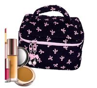 Borsa per il trucco estetico, busta floreale Contratto trapuntato a prua | Organizzatore di stoccaggio truccati, contenitori da toeletta da viaggio riutilizzabili per donne doccia