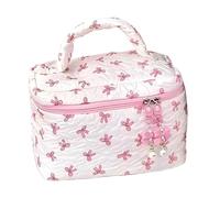 Borsa per il trucco estetico - sacchetto per la toilette, sacchetto cosmetico con struttura carina - sacchetto bello bello - contenitore per asciugamani da viaggio, grande capacità, riutilizzabile per