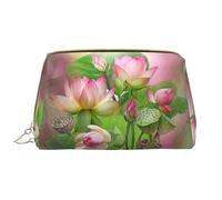 Borsa per il trucco estiva con girasole,Grande sacchetto cosmetico in pelle portatile,Borsa da viaggio organizer impermeabile per articoli da toeletta, Spirito del Loto, Taglia unica