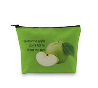 Borsa per il trucco estiva con mela verde per album musicali, idea regalo per fan, Apple non cadere lontano dall'albero 3uk, alla moda