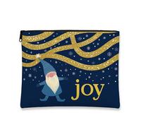 Borsa per il trucco fantasiosa, borsa da viaggio per cosmetici natalizia Gnome Joy per donna, organizer portatile con cerniera, borsa da toilette per la cura della pelle invernale 7x9 pollici
