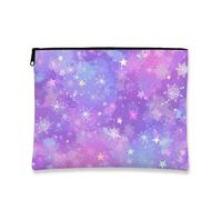 Borsa per il trucco fantasiosa, borse da viaggio per cosmetici da sogno Violet Stars per donna, piccola custodia portatile in tela con cerniera, organizer per articoli da toeletta per la cura della p