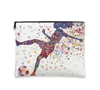 Borsa per il trucco floreale, borsa da viaggio artistica colorata per donne, organizer portatile con cerniera, borsa da toilette per la cura della pelle sportiva, bianco, 7x9 Inch, Fiori