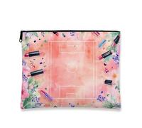 Borsa per il trucco floreale, borsa da viaggio per cosmetici acquerello pesca, organizer portatile con cerniera per la cura della pelle, elementi essenziali di bellezza primaverile, Pesca, 7x9 Inch