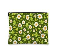 Borsa per il trucco floreale, borsa da viaggio per cosmetici vintage con crisantemo brillante per donne, organizer portatile in tela con cerniera, borsa da toilette primaverile per la cura della pelle