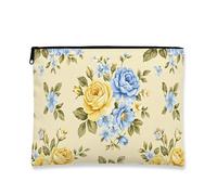 Borsa per il trucco floreale, borse da viaggio cosmetiche medievali vintage per donne, piccola borsa portatile in tela con cerniera, organizer per articoli da toeletta per la cura della pelle