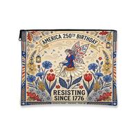 Borsa per il trucco floreale vintage, borsa da viaggio per cosmetici con design fata blu, borsa da viaggio portatile in tela con cerniera, borsa da toilette per la cura della pelle delle vacanze, Blu