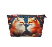 Borsa per il trucco Foxes Floral Night Romance, borsa da viaggio per cosmetici, per donna, 7 x 2,4 x 5 pollici