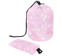 Borsa per il trucco funzionale impermeabile da donna, grande capacità per tutti i tuoi cosmetici essenziali, triangolo rosa geometrico, Multicolore, 9.9x6.9in/25.2x17.6cm;6x3.5in/15.2x8.8cm