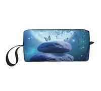 Borsa per il trucco Galaxy Moon resistente all'acqua da viaggio organizer per articoli da toeletta per donne e uomini, custodia per cosmetici impilata con cerniera, piccola borsa portatile per