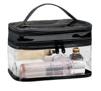 Borsa Per Il Trucco Grande: Contenitore Per Bellezza Visibile In PVC, Supporto Igienico A Doppio Scomparto, Kit Di Lavaggio Portatile Resistente Alle Perdite | Organizzazione Della Valigia Casa Cura Q