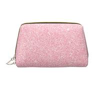 Borsa per il trucco grande da viaggio, organizer per cosmetici, in pelle, portatile, impermeabile, con cerniera, per donne e ragazze adolescenti, colore rosa flash