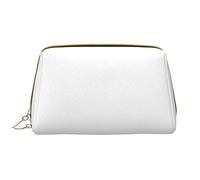 Borsa per il trucco grande da viaggio, organizer per cosmetici, in pelle, portatile, impermeabile, con cerniera, per donne e ragazze adolescenti, Wave Point, colore: bianco