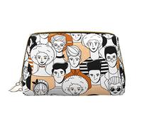 Borsa per il trucco grande da viaggio, organizer per cosmetici, in pelle, portatile, impermeabile, con cerniera, per donne e ragazze adolescenti, gruppo di ragazzi e ragazze.