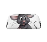 Borsa per il trucco Grey Rat per uomo e donna, beauty case da viaggio, pochette estetica, astuccio grande per matite