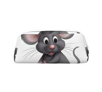 Borsa per il trucco Grey Rat per uomo e donna, beauty case da viaggio, pochette estetica, astuccio grande per matite