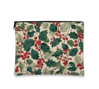 Borsa per il trucco Holly, pochette da viaggio per cosmetici vintage con motivo floreale per donna, organizer portatile in tela con cerniera, borsa per articoli da toeletta per la cura della pelle du