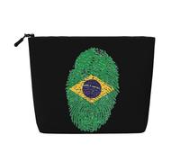 Borsa per il trucco in canapa finta stampata Brasile, organizer da viaggio per articoli da toeletta, conservazione giornaliera, essenziale per viaggi di lavoro, Brasile, Taglia unica