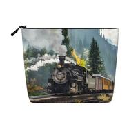 Borsa per il trucco in canapa finta stampata Brasile, organizer da viaggio per articoli da toeletta, conservazione giornaliera, essenziale per viaggi di lavoro, Treno a vapore, Taglia unica