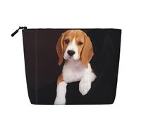 Borsa per il trucco in canapa finta stampata Brasile, organizer da viaggio per articoli da toeletta, conservazione giornaliera, essenziale per viaggi di lavoro, Ovely Pet Dog Beagle, Taglia unica