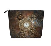 Borsa per il trucco in canapa finta stampata Brasile, organizer da viaggio per articoli da toeletta, conservazione giornaliera, essenziale per viaggi di lavoro, Orologio Steampunk, Taglia unica