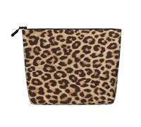 Borsa per il trucco in canapa finta stampata Brasile, organizer da viaggio per articoli da toeletta, conservazione giornaliera, essenziale per viaggi di lavoro, Divertente stampa leopardata., Taglia