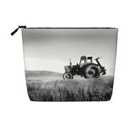 Borsa per il trucco in canapa finta stampata Brasile, organizer da viaggio per articoli da toeletta, conservazione giornaliera, essenziale per viaggi di lavoro, Trattore Agricoltura Tranquil, Taglia