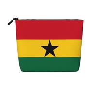 Borsa per il trucco in canapa finta stampata con bandiera del Guatemala, organizer da viaggio per articoli da toeletta per riporre tutti i giorni, essenziale per viaggi di lavoro, Bandiera del Ghana