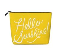 Borsa per il trucco in canapa finta stampata con cavalli che corrono, organizer da viaggio per articoli da toeletta, conservazione giornaliera, essenziale per viaggi di lavoro, Buon Ciao Sunshine