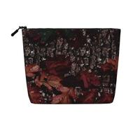 Borsa per il trucco in canapa finta stampata con fiori rossi, organizer da viaggio per articoli da toeletta per riporre tutti i giorni, essenziale per viaggi di lavoro, Outfitter Tuff Camo, Taglia