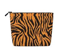 Borsa per il trucco in canapa finta stampata con girasole giallo - Organizer da viaggio per articoli da toeletta, conservazione giornaliera, essenziale per viaggi di lavoro, Leopardo Tigre Arancione