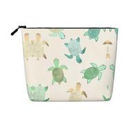 Borsa per il trucco in canapa finta stampata con scoiattolo, organizer da viaggio per articoli da toeletta per riporre tutti i giorni, essenziale per viaggi di lavoro, Tartaruga Scrivere, Taglia unica