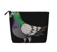 Borsa per il trucco in canapa finta stampata con scoiattolo, organizer da viaggio per articoli da toeletta per riporre tutti i giorni, essenziale per viaggi di lavoro, Piccione del fumetto, Taglia