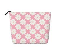 Borsa per il trucco in canapa sintetica con motivo camelia, da donna, in poliestere resistente all'acqua, con cerniera, grande borsa da viaggio per cosmetici