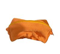 Borsa per il trucco in cotone donna, grande capacità, borsa viaggio portatile per cosmetici e articoli toeletta con chiusura a zip, elegante organizer compatto per