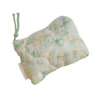 Borsa per il trucco in cotone floreale alla moda per le donne Custodia cosmetica portatile con cerniera da viaggio Organizzata Caso cosmetico compatto, D, Bellezza di massa