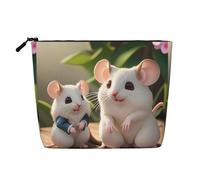 Borsa per il trucco in finta canapa, per madre e bambino, da donna, in poliestere resistente all'acqua, con cerniera, grande borsa da viaggio per cosmetici
