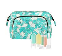 Borsa per il trucco in frammenti di vetro bianco verdastro, borsa per il trucco portatile per gioielli da donna per organizer per gioielli