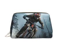 Borsa per il trucco in pelle a scacchi, borsa da viaggio di grande capacità, articoli da toeletta a doppio scopo e borsa per il trucco, Torneo Mountain Bike, Taglia unica, Zaino per la scuola