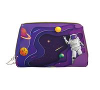 Borsa per il trucco in pelle, astronauta in missione nello spazio, borsa da viaggio per articoli da toeletta da donna, borsa per il trucco, organizer per trucchi di grande capacità, custodia per