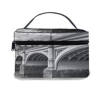 Borsa per il trucco in pelle, Big Ben e Westminster Bridge a Londra nel Regno Unito, borse per il trucco portatili impermeabili