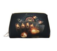 Borsa per il trucco in pelle, borsa da trucco creativa da casinò, borsa da viaggio per donne, borsa per il trucco, organizer per trucchi di grande capacità, custodia per trucco carina