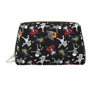 Borsa per il trucco in pelle, borsa per cosmetici con scheletro e mummia zombie, borsa da viaggio per donne, borsa per il trucco, organizer per trucchi di grande capacità, custodia per trucco carina