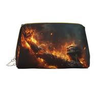 Borsa per il trucco in pelle, borsa per cosmetici da viaggio per donne, borsa per il trucco, organizer per trucchi di grande capacità, custodia per trucco carina