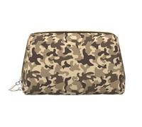 Borsa per il trucco in pelle, borsa per cosmetici mimetica nera bianca borsa da viaggio per donne, borsa per il trucco, organizer per trucchi di grande capacità, custodia per trucco carina