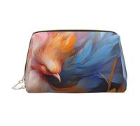 Borsa per il trucco in pelle colorata con fiori, borsa da viaggio di grande capacità, articoli da toeletta a doppio scopo e borsa per il trucco, Sogno colorato, Taglia unica, Zaino per la scuola