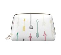 Borsa per il trucco in pelle colorata disegnata a mano con frecce in stile boho per donna borsa da toilette da viaggio per articoli da toeletta borsa cosmetica