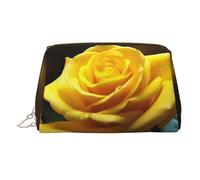 Borsa per il trucco in pelle con coniglietto carino, borsa da viaggio di grande capacità, borsa per articoli da toeletta a doppio scopo e borsa per, Belle Rose Gialle, Taglia unica, Zaino per la
